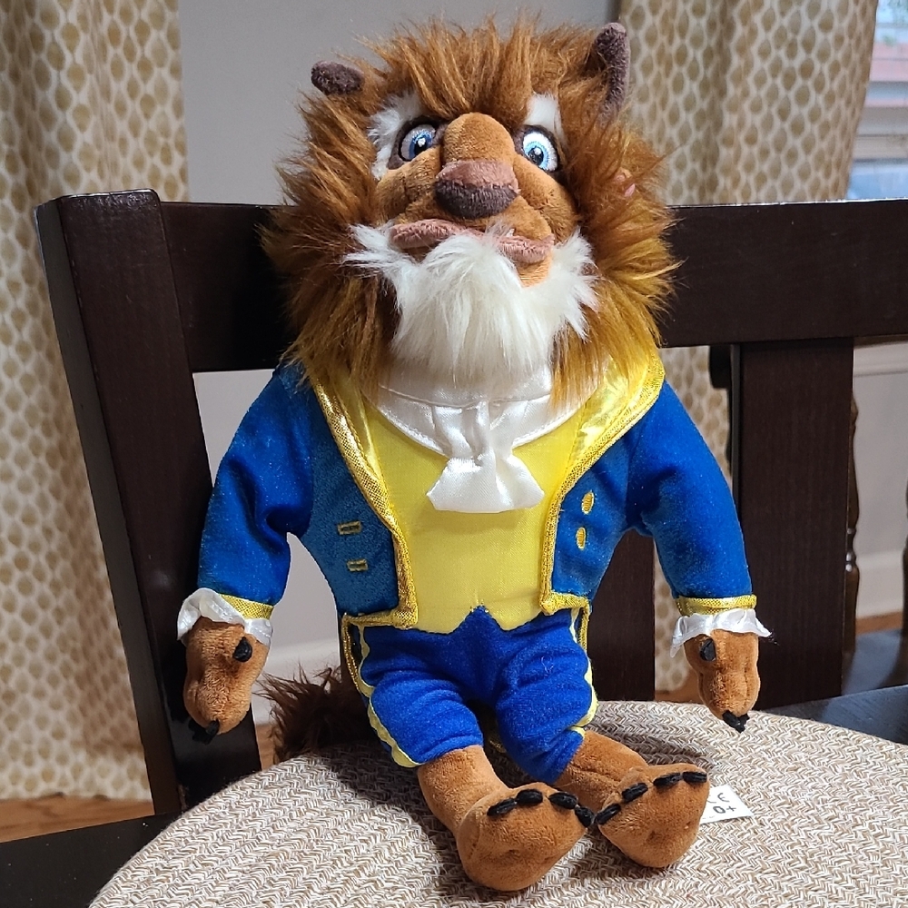 Disney Princess Plush Belle's Beast Toy in Blue and Brown Outfit
